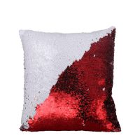 Sublimation Square Flip Sequin Pillow Case（white+blue）