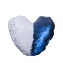 Sublimation Heart Flip Sequin Pillow Case（white+blue）