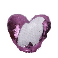 Sublimation Heart Flip Sequin Pillow Case（white+silver）