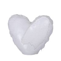 Sublimation Heart Flip Sequin Pillow Case（white+silver）