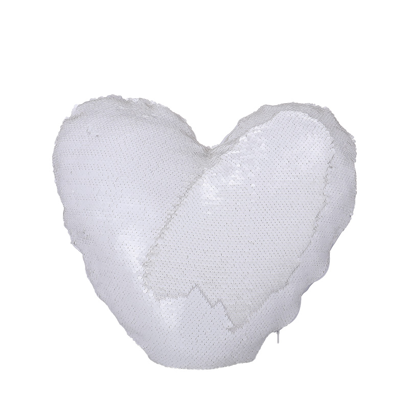 Sublimation Heart Flip Sequin Pillow Case（white+white）