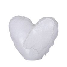 Sublimation Heart Flip Sequin Pillow Case（white+white）