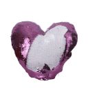Sublimation Heart Flip Sequin Pillow Case(white+purple)