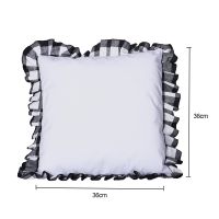 Sublimation Plaid lace Pillowcase-Black and white grid