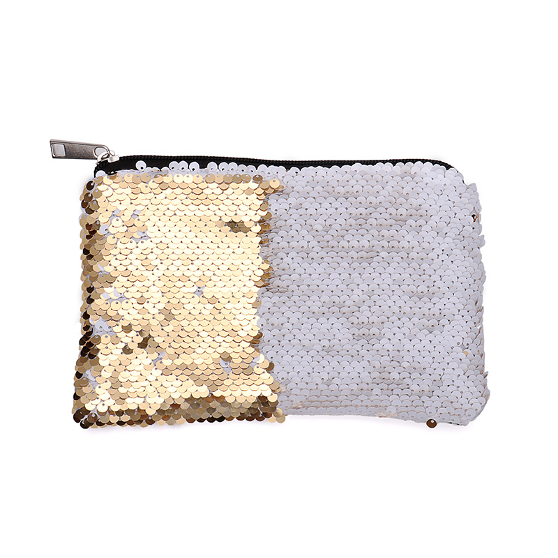 Sublimation Sequin Cosmetic bag-gold