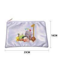 Sublimation Glitter Makeup Bags-silver