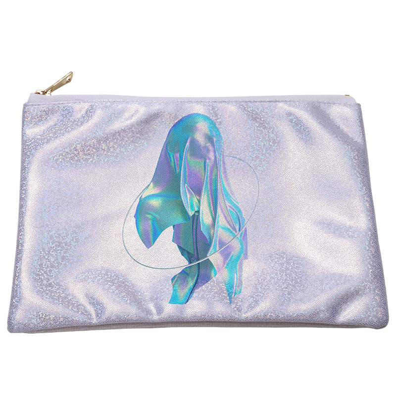 Sublimation Glitter Cosmetic Bag with Zipper-silver