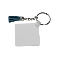 Sublimation FRP Double-sided Tassel Keychain-square