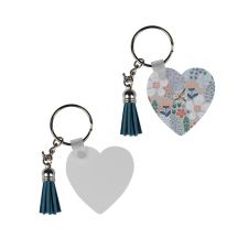 Sublimation FRP Double-sided Tassel Keychain-heart