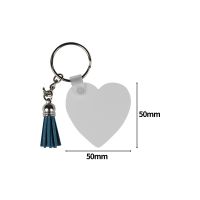 Sublimation FRP Double-sided Tassel Keychain-heart