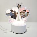 Sublimation Blank Acrylic lamp-frosted 3 hearts-with 15 colors USB stand