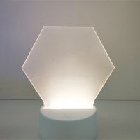 Sublimation Blank Acrylic lamp-frosted hexagon-with 15 colors USB stand and remote control