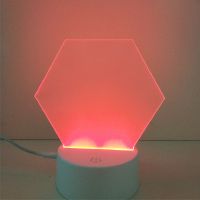 Sublimation Blank Acrylic lamp-frosted hexagon-with 15 colors USB stand and remote control