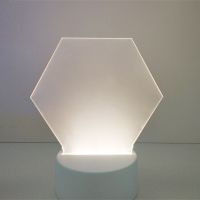 Sublimation Blank Acrylic lamp-frosted hexagon-with 3 colors USB stand