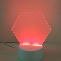 Sublimation Blank Acrylic lamp-frosted hexagon-with 3 colors USB stand