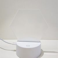 Sublimation Blank Acrylic lamp-white hexagon-with 15 colors USB stand and remote control