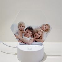 Sublimation Blank Acrylic lamp-white hexagon-with 15 colors USB stand and remote control