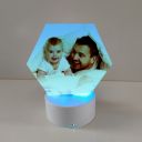 Sublimation Blank Acrylic lamp-white hexagon-with 3 colors USB stand