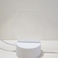 Sublimation Blank Acrylic lamp-white hexagon-with 3 colors USB stand