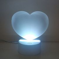 Sublimation Blank Acrylic lamp-frosted heart-with 15 colors USB stand and remote control