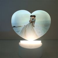 Sublimation Blank Acrylic lamp-frosted heart-with 15 colors USB stand and remote control