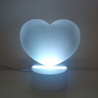 Sublimation Blank Acrylic lamp-frosted heart-with 3 colors USB stand