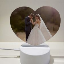 Sublimation Blank Acrylic lamp-white heart-with 3 colors USB stand