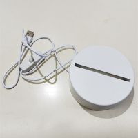 Sublimation Blank Acrylic lamp-white heart-with 3 colors USB stand