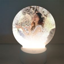 Sublimation Blank Acrylic lamp-frosted round-with 15 colors USB stand and remote control