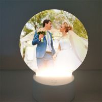 Sublimation Blank Acrylic lamp-frosted round-with 15 colors USB stand and remote control