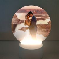 Sublimation Blank Acrylic lamp-frosted round-with 3 colors USB stand