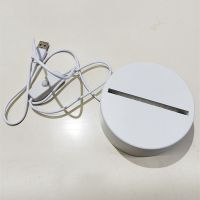 Sublimation Blank Acrylic lamp-frosted round-with 3 colors USB stand