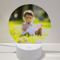 Sublimation Blank Acrylic lamp-white round-with 15 colors USB stand and remote control