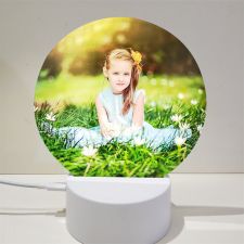 Sublimation Blank Acrylic lamp-white round-with 3 colors USB stand