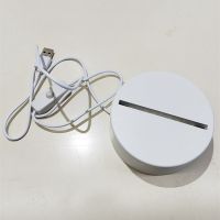 Sublimation Blank Acrylic lamp-white round-with 3 colors USB stand