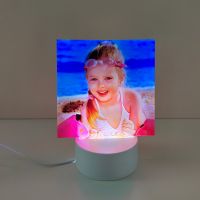 Sublimation Blank Acrylic lamp-frosted square-with 3 colors USB stand