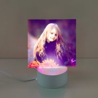 Sublimation Blank Acrylic lamp-frosted square-with 3 colors USB stand