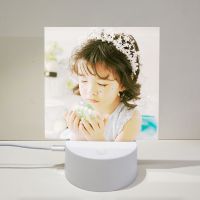 Sublimation Blank Acrylic Lamp-white square-with 15 colors USB stand and remote control