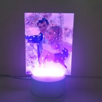 Sublimation Blank Acrylic lamp-frosted rectangle-with 15 colors USB stand and remote control