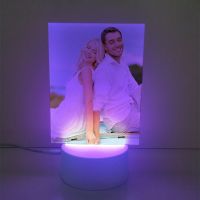 Sublimation Blank Acrylic lamp-frosted rectangle-with 3 colors USB stand