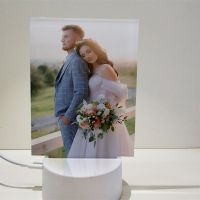 Sublimation Blank Acrylic lamp-frosted rectangle-with 3 colors USB stand