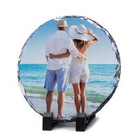 Sublimation Blank Slate Photo frame-round