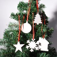 Sublimation double-side MDF Christmas Ornaments-house
