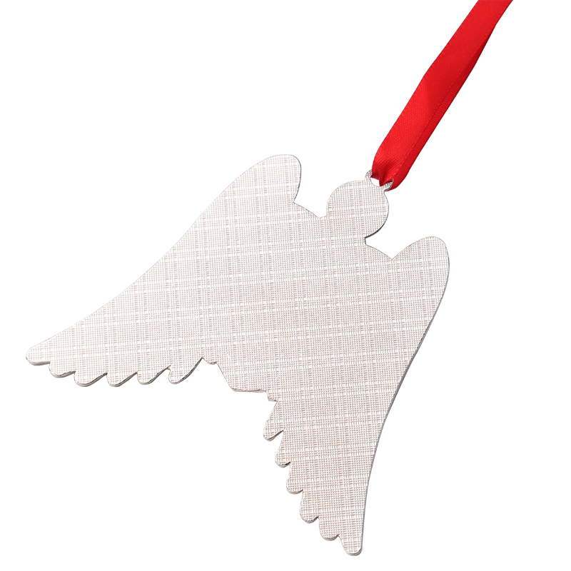 Sublimation Angel Wings Metal Christmas Ornament-white