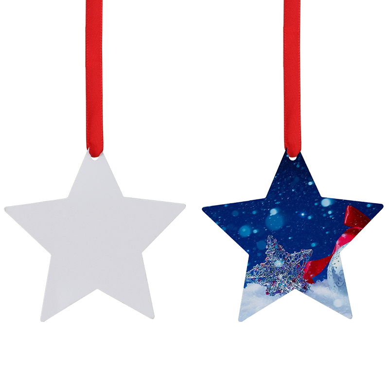 Sublimation Double-side Aluminum  Christmas Ornaments-star