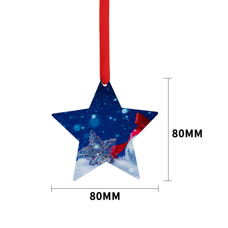 Sublimation Double-side Aluminum  Christmas Ornaments-star