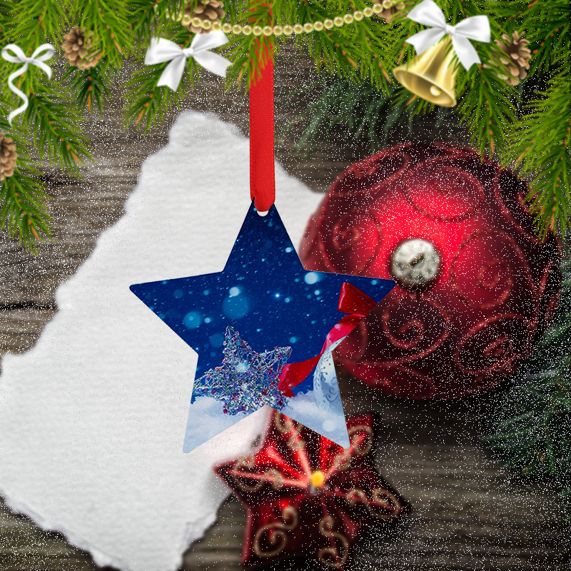 Sublimation Double-side Aluminum  Christmas Ornaments-star