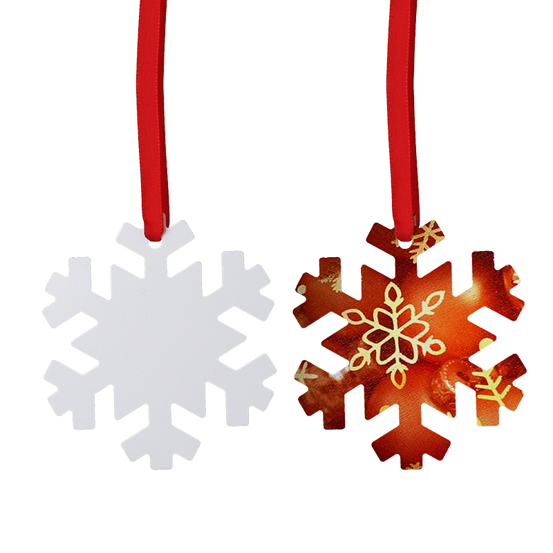 Sublimation Double-side Aluminum Christmas Ornaments-snowflake