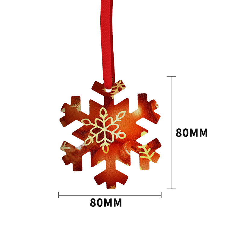 Sublimation Double-side Aluminum Christmas Ornaments-snowflake