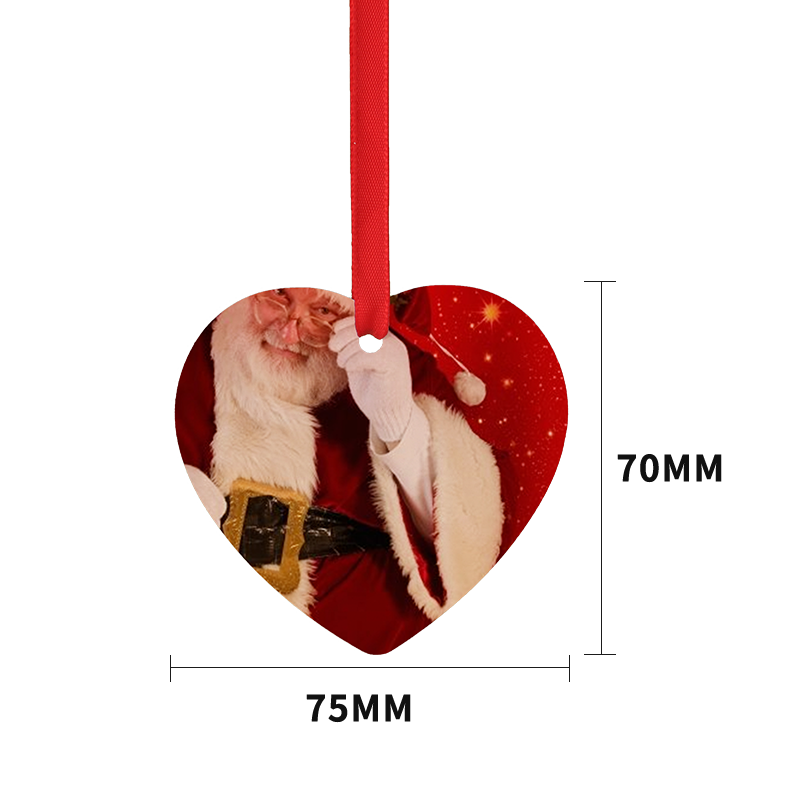 Sublimation Double-side Aluminum Christmas Ornaments-heart